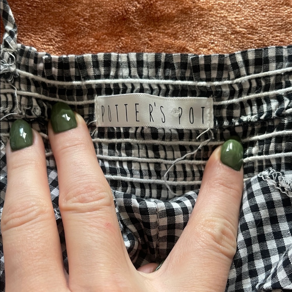 Potter's Pot Black and White Checkered Blouse - Picture 2 of 5